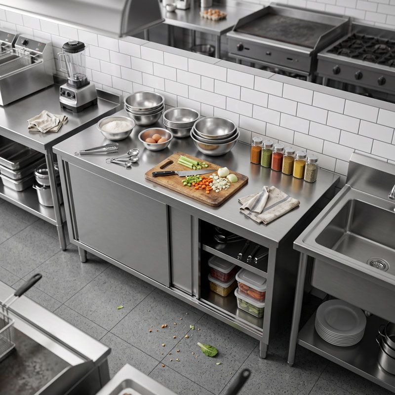 Amgood 24 In. X 60 In. X 35 In. Stainless Steel Enclosed Base